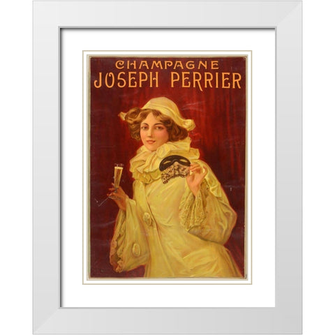 Perrierred White Modern Wood Framed Art Print with Double Matting by Vintage Apple Collection
