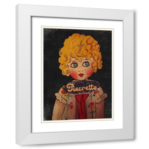 Pierrette White Modern Wood Framed Art Print with Double Matting by Vintage Apple Collection