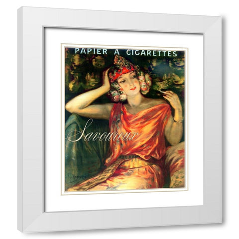 Savoureuxcigarettes White Modern Wood Framed Art Print with Double Matting by Vintage Apple Collection