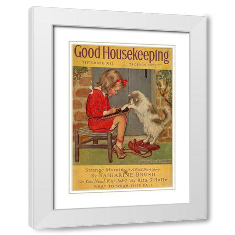 gp1 White Modern Wood Framed Art Print with Double Matting by Vintage Apple Collection