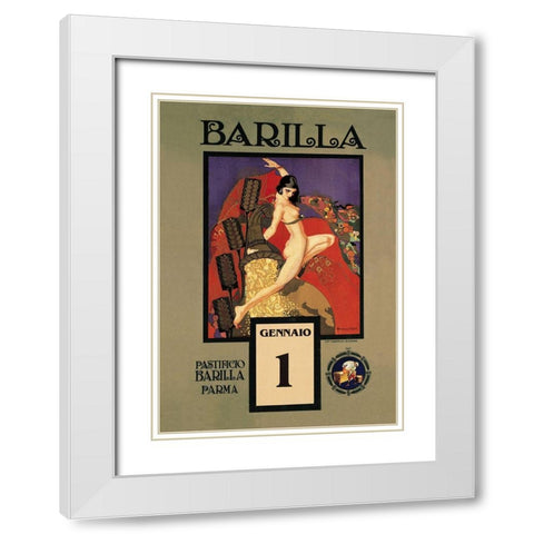 Barilla White Modern Wood Framed Art Print with Double Matting by Vintage Apple Collection