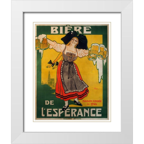 Biere Esperance White Modern Wood Framed Art Print with Double Matting by Vintage Apple Collection