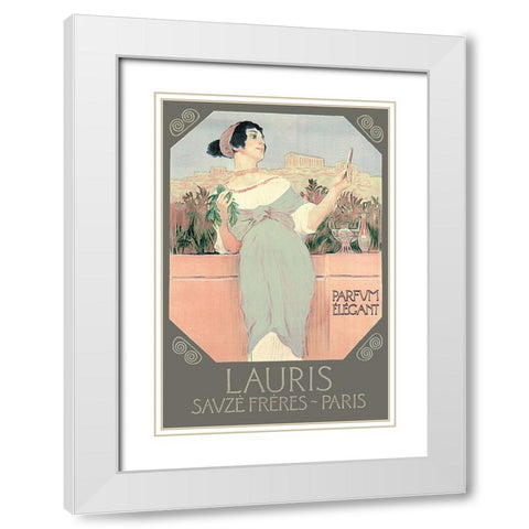 Lauris White Modern Wood Framed Art Print with Double Matting by Vintage Apple Collection