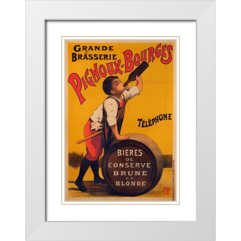 Pignoux Bourges White Modern Wood Framed Art Print with Double Matting by Vintage Apple Collection