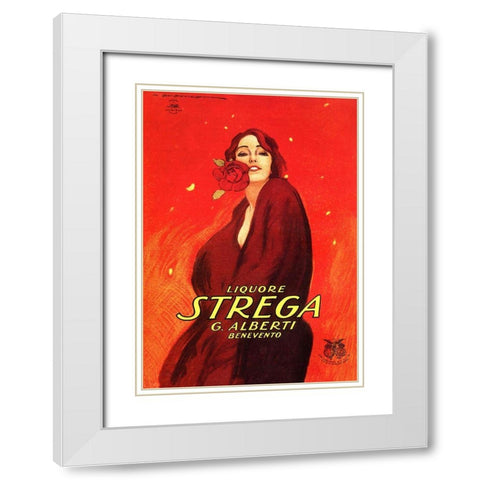 Strega White Modern Wood Framed Art Print with Double Matting by Vintage Apple Collection