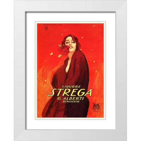 Strega White Modern Wood Framed Art Print with Double Matting by Vintage Apple Collection