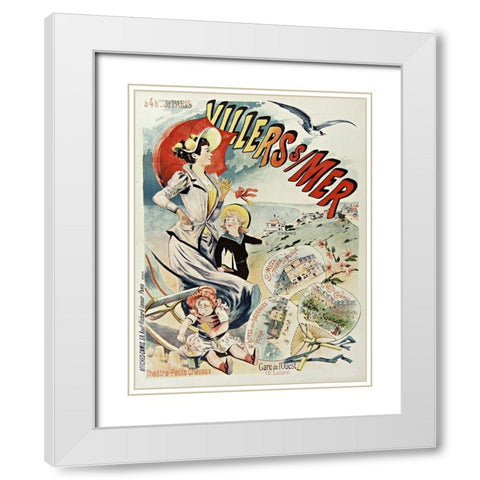 Villers Mer White Modern Wood Framed Art Print with Double Matting by Vintage Apple Collection