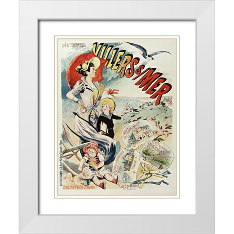 Villers Mer White Modern Wood Framed Art Print with Double Matting by Vintage Apple Collection