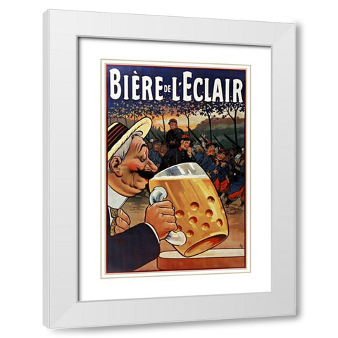 BiÃ©re de Lâ€™Eclair White Modern Wood Framed Art Print with Double Matting by Vintage Apple Collection
