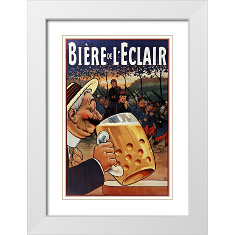 BiÃ©re de Lâ€™Eclair White Modern Wood Framed Art Print with Double Matting by Vintage Apple Collection