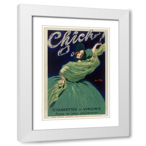 Chick Cigarettes White Modern Wood Framed Art Print with Double Matting by Vintage Apple Collection