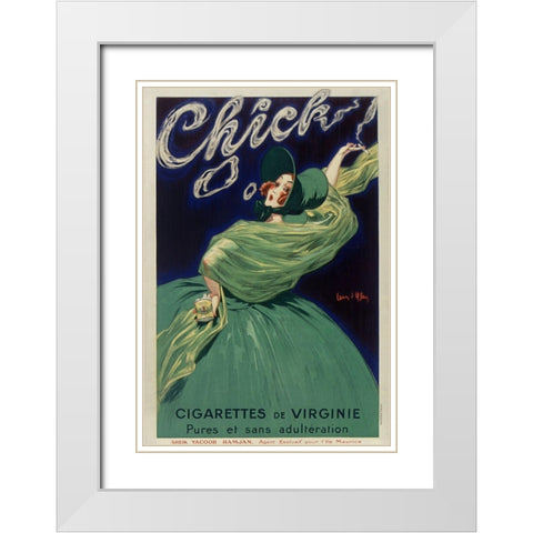 Chick Cigarettes White Modern Wood Framed Art Print with Double Matting by Vintage Apple Collection