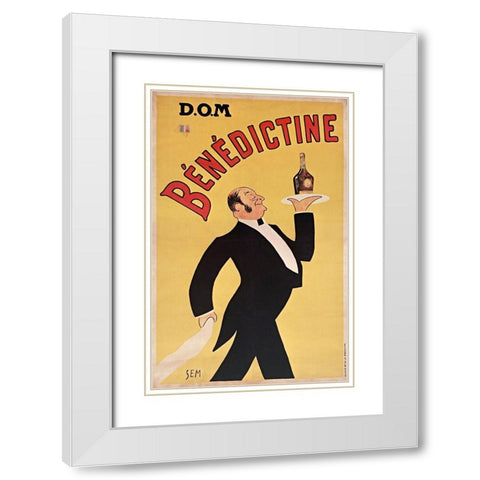 Dom BÃ©nÃ©dictine White Modern Wood Framed Art Print with Double Matting by Vintage Apple Collection