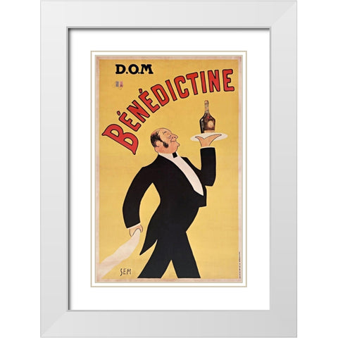 Dom BÃ©nÃ©dictine White Modern Wood Framed Art Print with Double Matting by Vintage Apple Collection