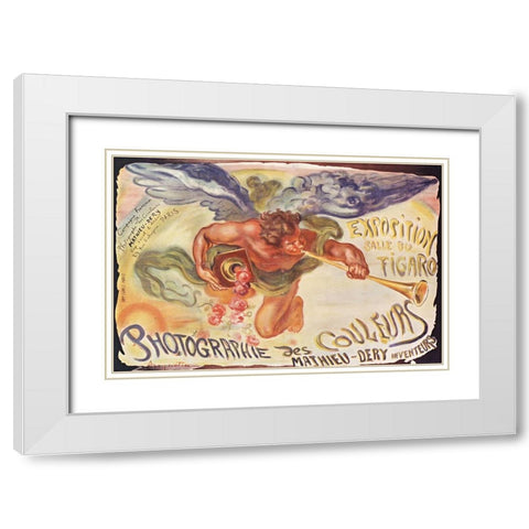 Exposition Salle de Figaro White Modern Wood Framed Art Print with Double Matting by Vintage Apple Collection