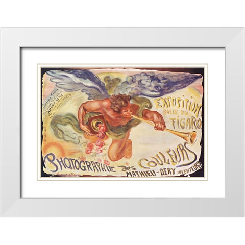 Exposition Salle de Figaro White Modern Wood Framed Art Print with Double Matting by Vintage Apple Collection