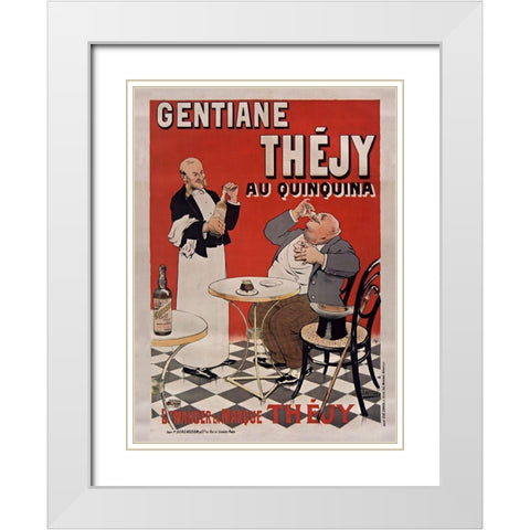 Gentiane Thejy Quinquina White Modern Wood Framed Art Print with Double Matting by Vintage Apple Collection