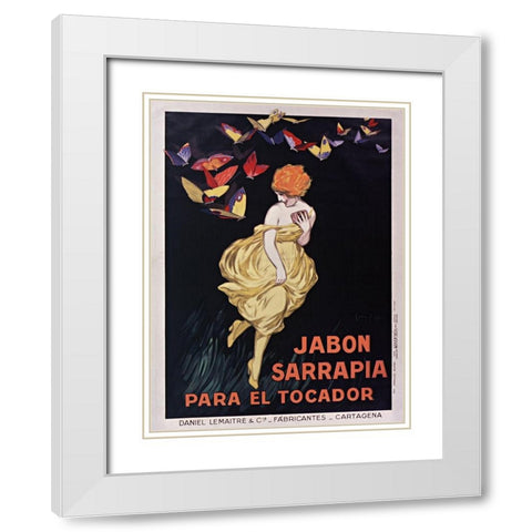 Jabon Sarrapia White Modern Wood Framed Art Print with Double Matting by Vintage Apple Collection