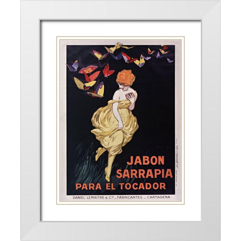 Jabon Sarrapia White Modern Wood Framed Art Print with Double Matting by Vintage Apple Collection
