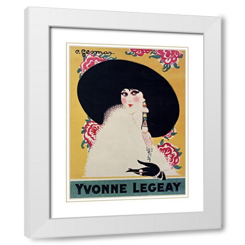 Yvonne Legeay White Modern Wood Framed Art Print with Double Matting by Vintage Apple Collection