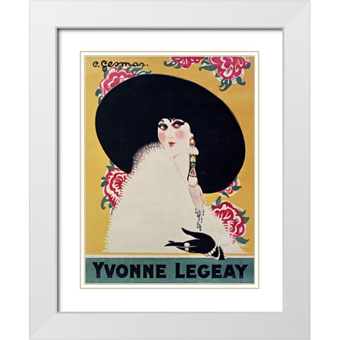 Yvonne Legeay White Modern Wood Framed Art Print with Double Matting by Vintage Apple Collection