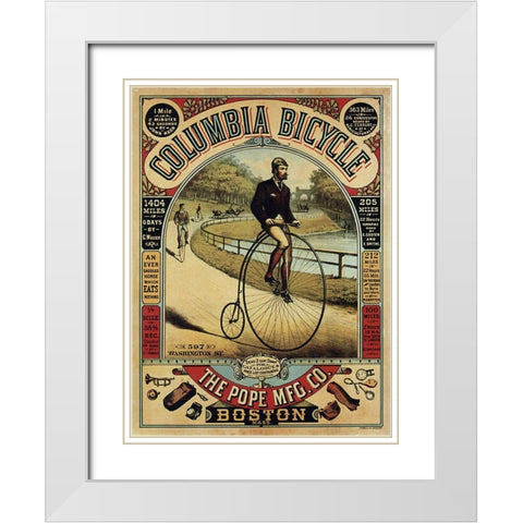 Columbia White Modern Wood Framed Art Print with Double Matting by Vintage Apple Collection