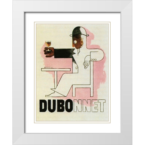 Dubonnet White Modern Wood Framed Art Print with Double Matting by Vintage Apple Collection
