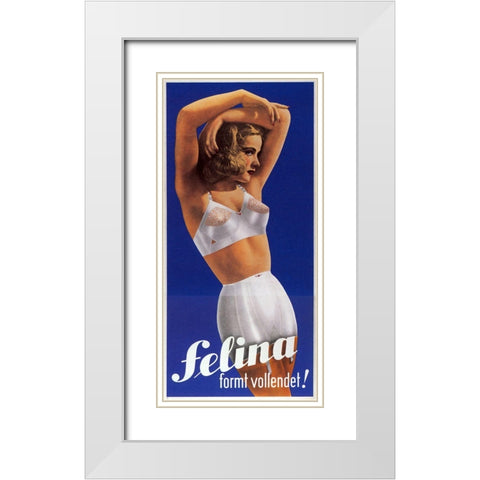 Felina White Modern Wood Framed Art Print with Double Matting by Vintage Apple Collection