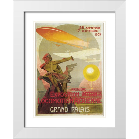 Grand Palais White Modern Wood Framed Art Print with Double Matting by Vintage Apple Collection