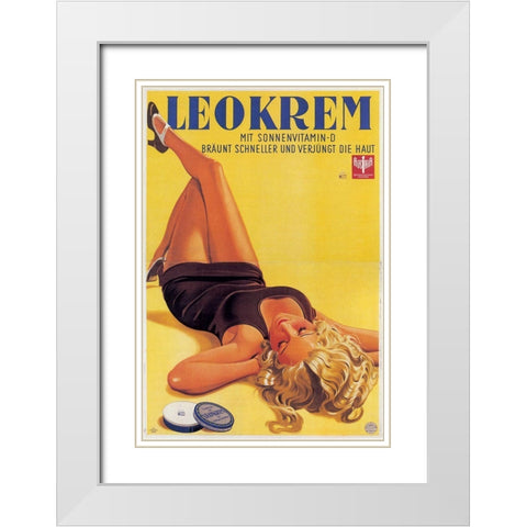 Leokrem White Modern Wood Framed Art Print with Double Matting by Vintage Apple Collection