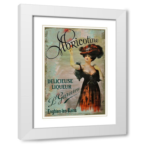 Abricotine White Modern Wood Framed Art Print with Double Matting by Vintage Apple Collection