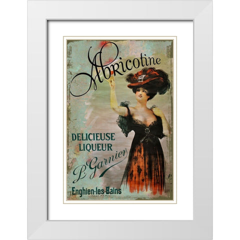 Abricotine White Modern Wood Framed Art Print with Double Matting by Vintage Apple Collection