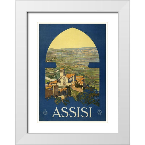 Assisi White Modern Wood Framed Art Print with Double Matting by Vintage Apple Collection