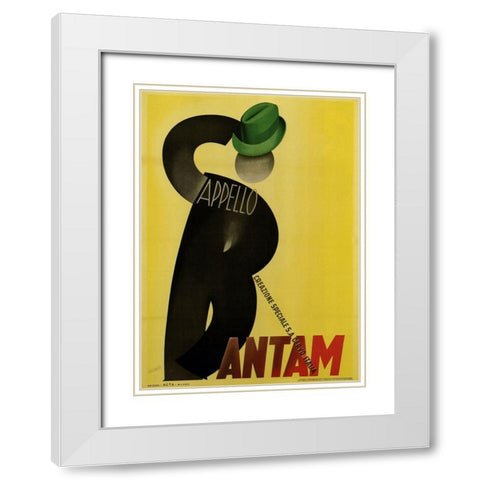 Bantam Hats White Modern Wood Framed Art Print with Double Matting by Vintage Apple Collection