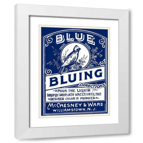 Bluing White Modern Wood Framed Art Print with Double Matting by Vintage Apple Collection