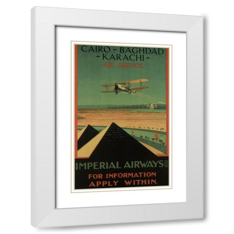 Cairo White Modern Wood Framed Art Print with Double Matting by Vintage Apple Collection