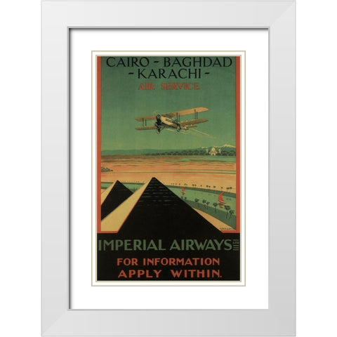 Cairo White Modern Wood Framed Art Print with Double Matting by Vintage Apple Collection
