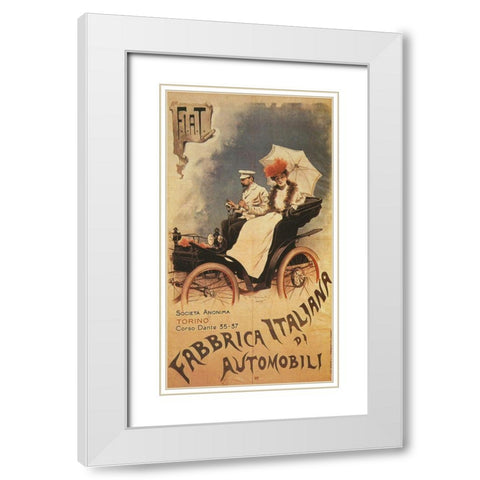 Fiat1899 White Modern Wood Framed Art Print with Double Matting by Vintage Apple Collection