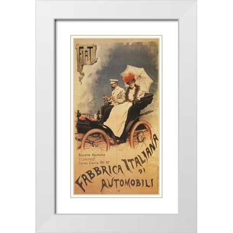 Fiat1899 White Modern Wood Framed Art Print with Double Matting by Vintage Apple Collection