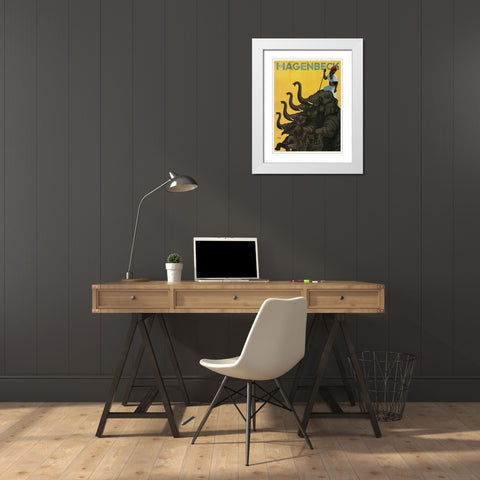 Hagenbeck White Modern Wood Framed Art Print with Double Matting by Vintage Apple Collection