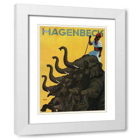 Hagenbeck White Modern Wood Framed Art Print with Double Matting by Vintage Apple Collection