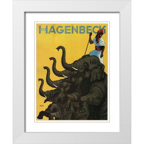 Hagenbeck White Modern Wood Framed Art Print with Double Matting by Vintage Apple Collection