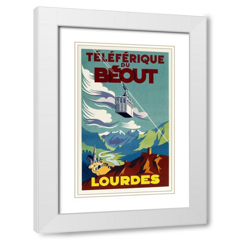 Lourdes White Modern Wood Framed Art Print with Double Matting by Vintage Apple Collection