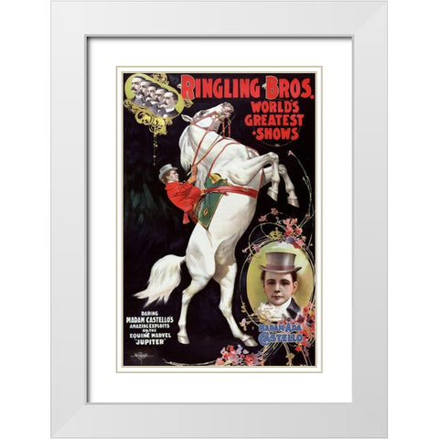 Madam Costello White Modern Wood Framed Art Print with Double Matting by Vintage Apple Collection