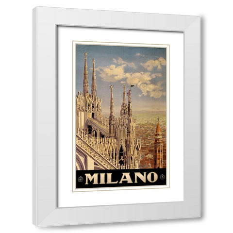Milano White Modern Wood Framed Art Print with Double Matting by Vintage Apple Collection