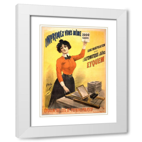 Mimeograph White Modern Wood Framed Art Print with Double Matting by Vintage Apple Collection
