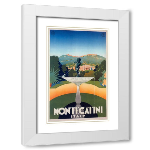Montecatini White Modern Wood Framed Art Print with Double Matting by Vintage Apple Collection