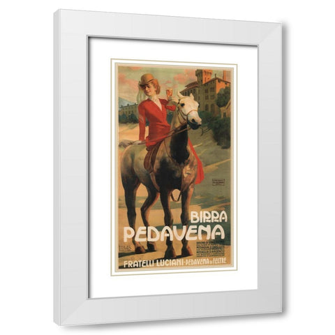 Pedavena Beer Italian White Modern Wood Framed Art Print with Double Matting by Vintage Apple Collection