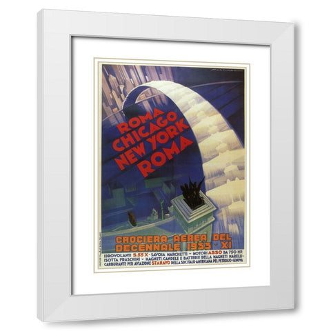 Crociera Aerea del Decennale White Modern Wood Framed Art Print with Double Matting by Vintage Apple Collection