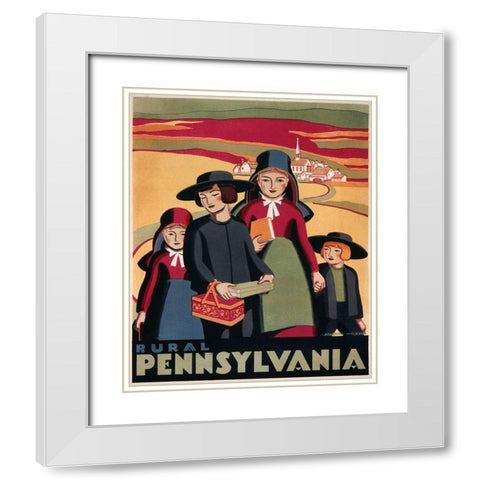 Rural Pennsylvania White Modern Wood Framed Art Print with Double Matting by Vintage Apple Collection